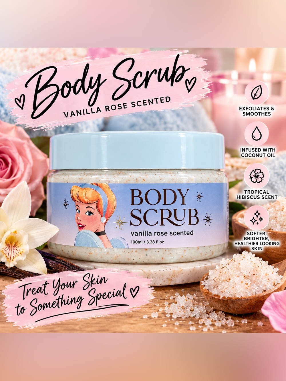✨ NEW ✨ Cinderella Vanilla Rose Body Scrub ✨